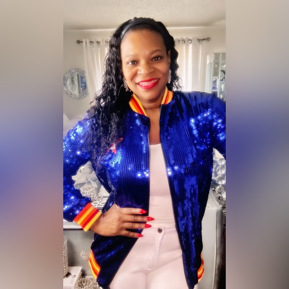 Sale‼️Houston Astro Sequin Jacket. No Discount ‼️ - Picture 9 of 13